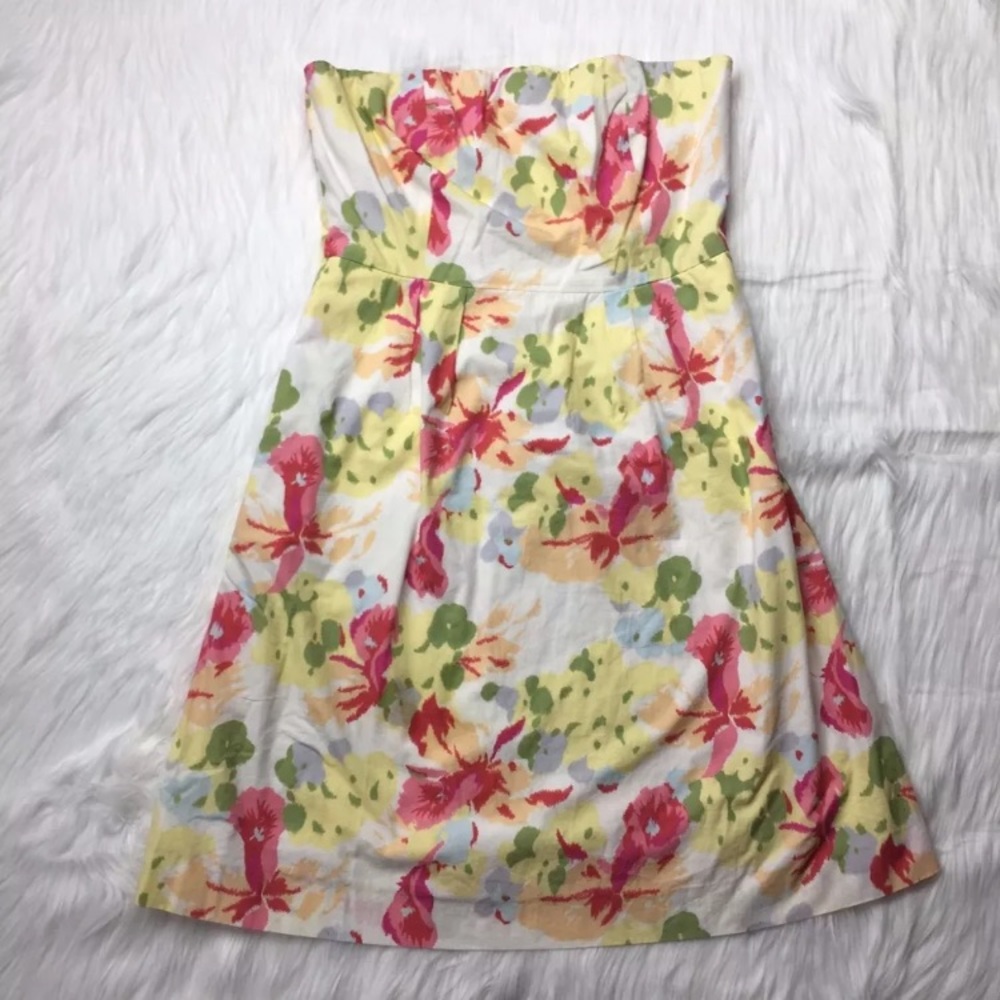 J CREW Lorelei Poplin Strapless Cotton Dress Sz 6